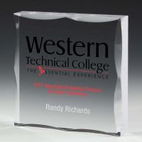 Scalloped Acrylic Paperweight Awards - 4” x 4” x 3/4”